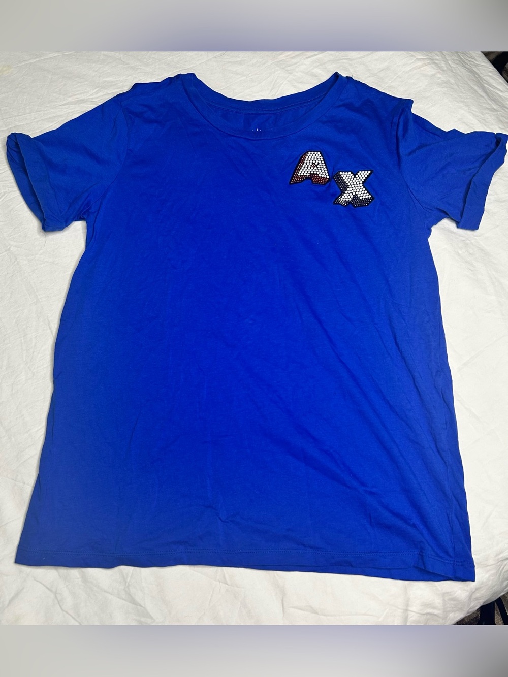 Armani Exchange Bright Blue A|X Embellished Tee